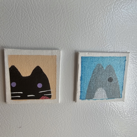 Cat & Fish Painted Magnet Set - Picture 6 of 7